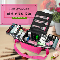 INS风 大号大容量收纳多层专业化妆包手提美甲纹绣彩妆工具箱韩国