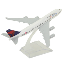 飞机模型 波音747-400美国达美航空礼品摆件合金客机航模16厘米