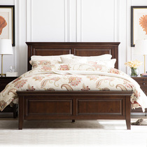 和年美家经典美式乡村全实木床北欧家具简约双人大床白蜡木整板床