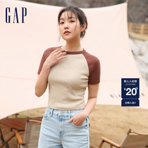 【女友T】Gap女装夏季纯棉针织短袖T恤美式辣妹休闲百搭短款上衣