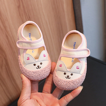 女宝宝帆布鞋春夏小童卡通兔运动板鞋1一2-3岁婴儿软底学步鞋防滑