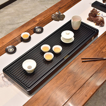新功J65茶盘实木长方形黑坚木茶具套装家用简约茶台茶托盘小茶盘