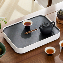日式茶盘家用小型轻奢简约办公室茶具杯简易干泡台储水式沥水托盘