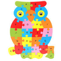 热卖10款26个英语字母动物拼图卡通儿童英文认知启蒙拼板木制玩具