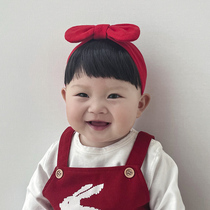 韩版婴儿发带蝴蝶结可爱女宝宝发饰护囟门假发头饰女童