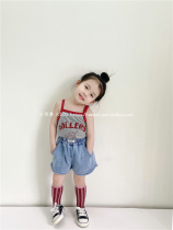 小苹果2024夏韩国版男女童宝宝无袖吊带衫儿童可爱字母印花背心潮