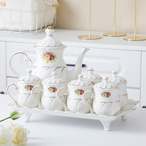 轻奢水具套装陶瓷茶杯家用客厅水杯简约欧式耐热茶具杯子冷水壶