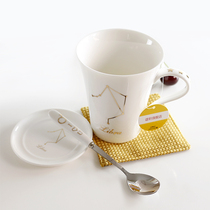 创意陶瓷马克杯 简约现代星座杯子 杯子带盖包邮送勺 情侣杯水杯
