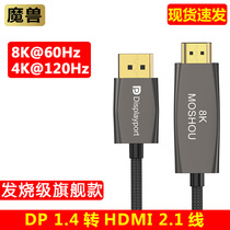 魔兽DP1 .4转HDMI 2.1版电脑显卡接电视高清线 4K 120Hz/8K 60Hz
