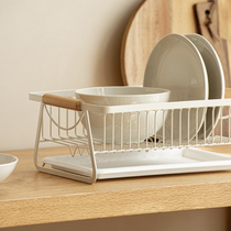 日式简约厨房碗碟盘筷沥水架厨房餐具滤水架白色碗架收纳架置物架