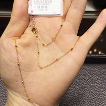 香港六福珠宝999足金项链黄金套链小珠珠女款十字链简约时尚百搭