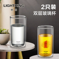 明尊CP-12双层隔热玻璃杯套装高颜值牛奶杯玻璃水杯ins简约家用
