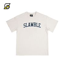 SLAMBLE新款简版短袖t恤宽松休闲百搭圆领男上衣跑步训练运动球衣