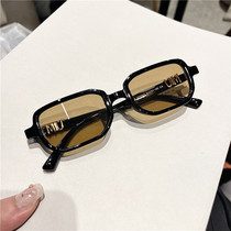 韩版超轻tr90太阳镜橘色茶色墨镜长方形小框潮酷眼镜潮流男女街拍