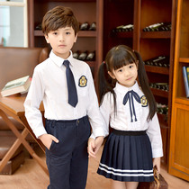 英伦学院风男女童韩版长袖衬衫校服套装高中小学生班服幼儿园园服