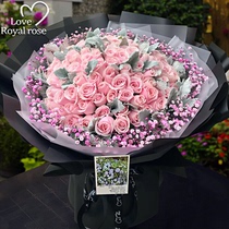 杭州鲜花速递同城99朵玫瑰花混搭花束爱人女友生日订花店送花上门