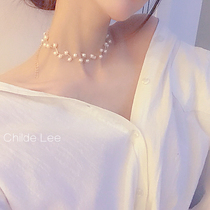 韩国仙气珍珠项圈chocker仙女项链脖链短款学生颈链锁骨链