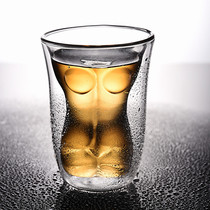 创意玻璃杯子 双层个性啤酒杯KTV酒杯 情侣造型水杯