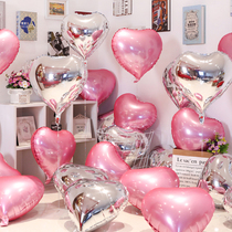 18寸铝膜气球爱心粉红色飘空浪漫布置结婚星星生日心形装饰