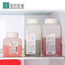 日本进口果汁分装瓶塑料水壶饮料牛奶液体密封罐户外便捷冷水壶