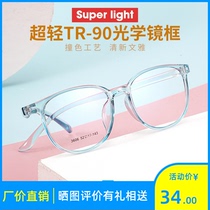 百世芬06-3606复古圆形眼镜架女透明框超轻TR90光学镜架优质热卖