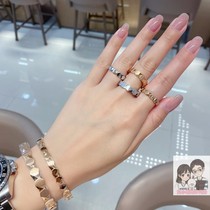 香港六福珠宝代购 18k白金色玫瑰金HEXICON系列情侣对戒结婚戒指
