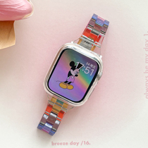 ConAmor彩虹渐变~ 可爱透明7色树脂Applewatch表带适用苹果手表