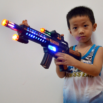 儿童发声光电动玩具枪音乐宝宝小男孩子仿真带声音冲锋枪2-3-6岁