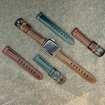 适用iwatch苹果手表表带s7s8s9se真皮高级原装代用休闲applewatch