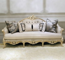 美式欧式客厅整套家具 原木色复古做旧单人双人三人实木组合沙发