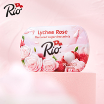 Rio荔枝玫瑰接吻糖 约会糖果高颜值清新口气樱花口香铁盒无糖零食