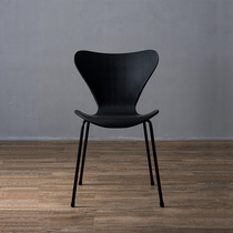 北欧简约小户型家用餐椅户外设计师塑料面金属脚蚂蚁椅子七号椅凳