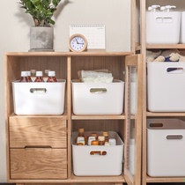 日本桌面零食化妆品防尘收纳箱厨房储物盒家用塑料带盖衣服整理箱
