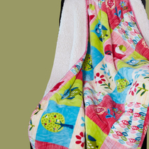 紫莓儿童毛毯加厚双层毛毯珊瑚绒毯冬季盖毯婴儿毯小毯子膝盖毯