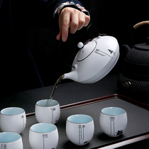 茶杯功夫茶具一套装家用客厅办公室会客喝茶壶陶瓷W杯子小套带托