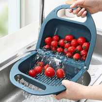 可折叠沥水篮厨房洗q菜盆家用塑料水果篮水池菜淘盆洗水果