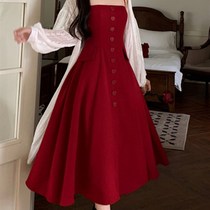 大尺码甜辣风无袖方领吊带背心裙子蕾丝衫两件套赫本风红色洋装夏
