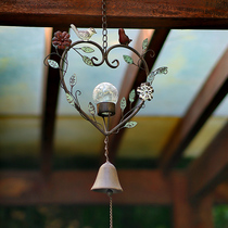 户外太阳能复古风铃金属花园庭院装饰园艺造景阳台挂饰挂件铃铛