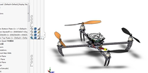 四轴无人机3d模型无人机无人飞行器3d全套图纸 solidworks设计