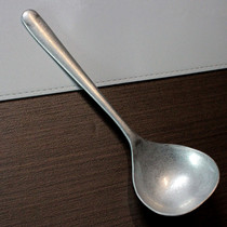 日式大号餐勺雪花复古银色304不锈钢勺子喝汤勺家用长柄盛粥勺匙