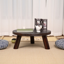日式北欧飘窗台小茶几实木桌圆形矮桌榻榻米小桌子茶桌阳台炕几