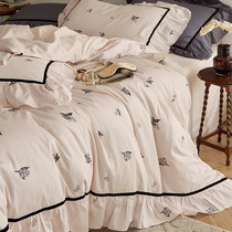 多喜爱全棉纯棉法式四件套荷叶边公主风套件双人床品家用被套床单
