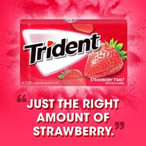 美国无糖经典原装进口Trident三叉戟木糖醇口香糖 草莓整盒12包