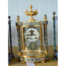 钟表景泰蓝镀金机械纯铜座钟仿故宫老钟表欧式样板间客厅摆件古典