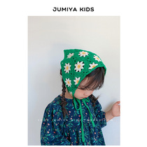 韩国儿童头巾复古小雏菊搭配拍照田园风花朵三角巾发饰小孩包头巾