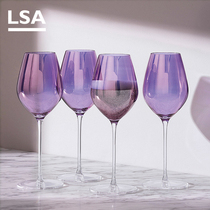 英国LSA进口水晶玻璃红酒杯套装家用欧式高脚杯礼盒高档轻奢ins风