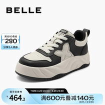 百丽熊猫鞋板鞋厚底小白鞋女2024春季新款爆款运动休闲鞋B2D1DAM4