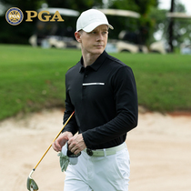 美国PGA高尔夫服装男长袖T恤秋冬男装衣服运动polo衫保暖磨毛内里