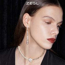 ZEGL高级感流星耳环女气质长款耳钉小众2022年新款潮925银针耳饰