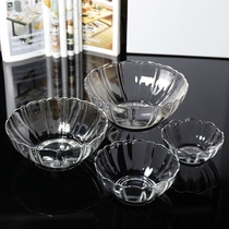 钢化玻璃微波炉商用碗透明莲花碗水果沙拉碗小号甜品碗饭碗调料碗